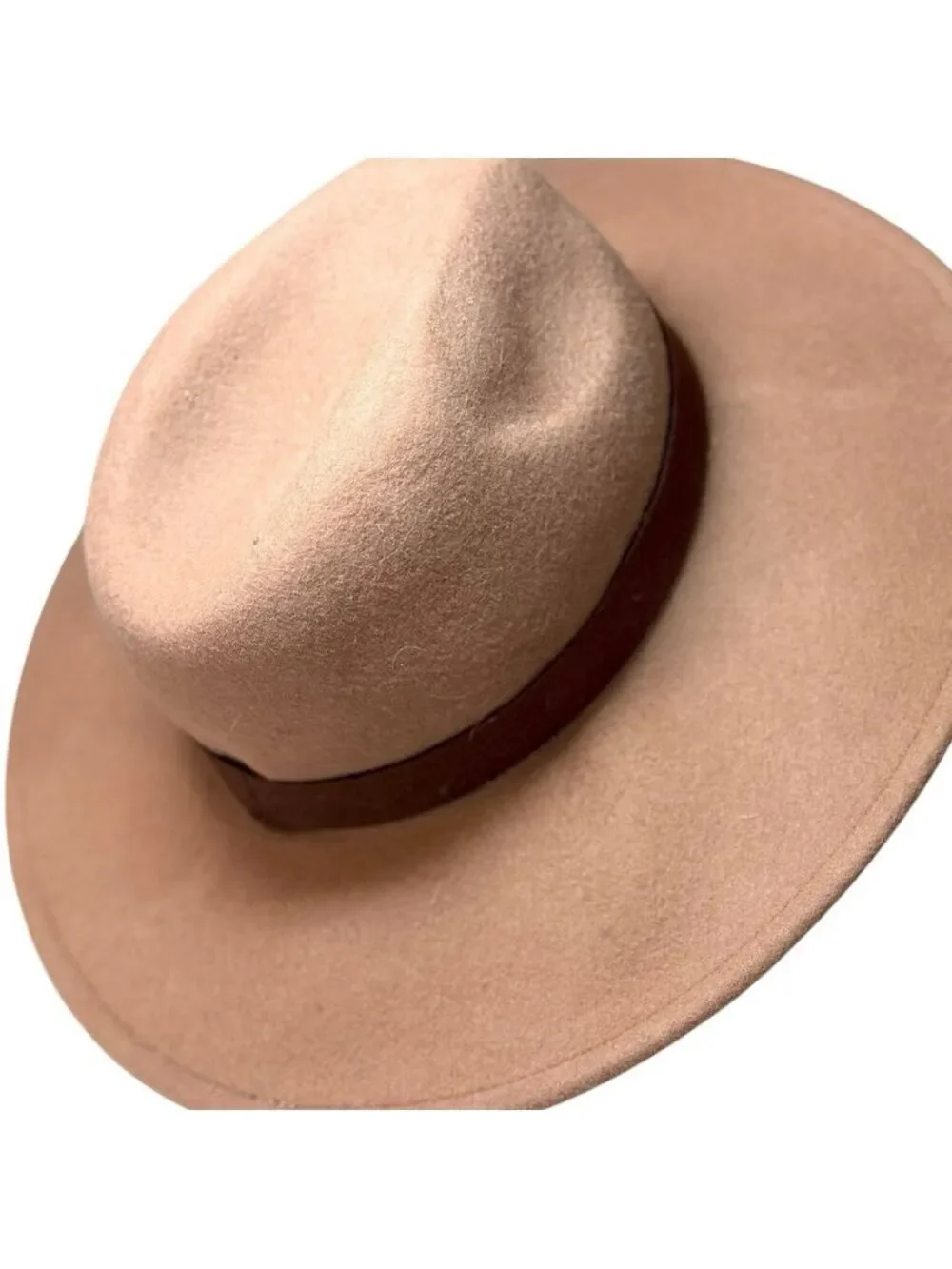 Free People Beaumont Suede Band Felt Fedora Hat One Size Beige Brown